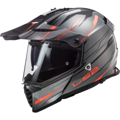 LS2 PIONEER EVO KNIGHT TITANIUM-TURUNCU KASK