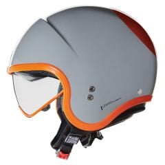 Nolan N21 OCIO AÇIK MOTOSİKLET KASKI GRİ / TURUNCU 343