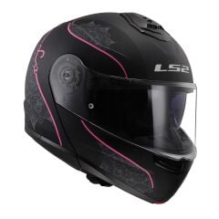 LS2 STROBE 2 LUX MAT SİYAH-PEMBE KASK SIYAH-PEMBE - XS