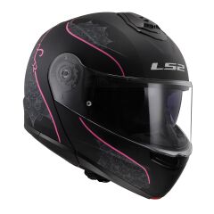 LS2 STROBE 2 LUX MAT SİYAH-PEMBE KASK SIYAH-PEMBE - M