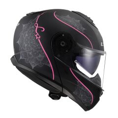 LS2 STROBE 2 LUX MAT SİYAH-PEMBE KASK SIYAH-PEMBE - M