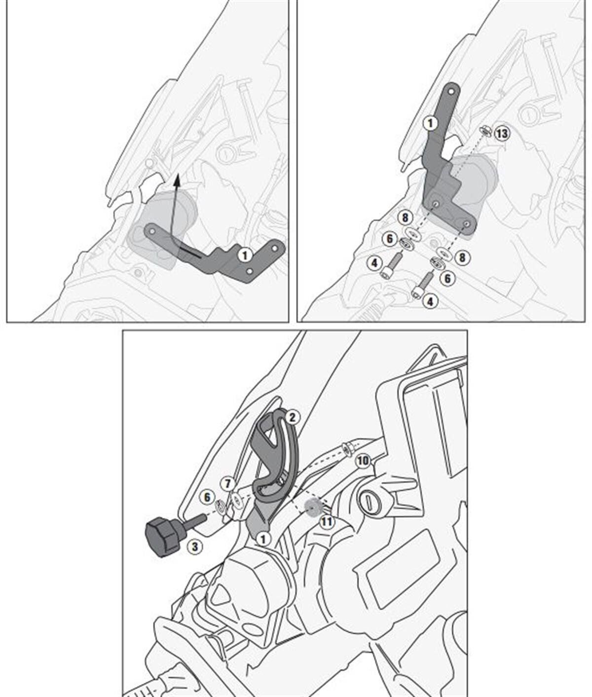 KAPPA D5108KITK BMW R 1200 GS (13-18) R 1200 GS ADVENTURE (14-18) RÜZGAR SİPERLİK BAĞLANTISI