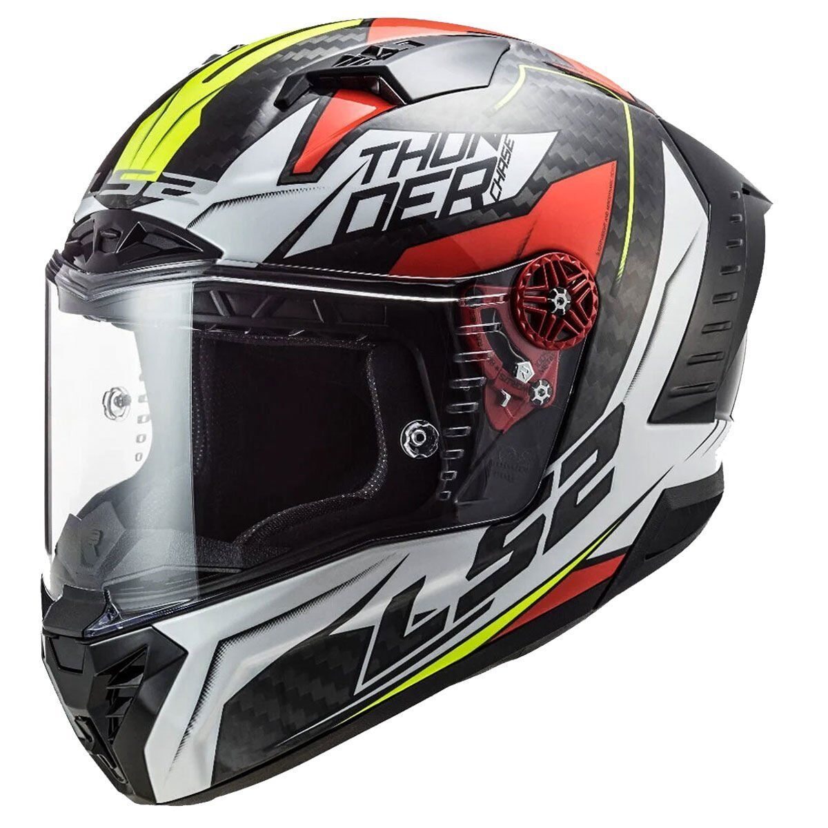 LS2 THUNDER KARBON CHASE BEYAZ-KIRMIZI KASK BEYAZ-KIRMIZI - M