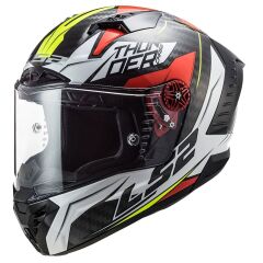 LS2 THUNDER KARBON CHASE BEYAZ-KIRMIZI KASK BEYAZ-KIRMIZI - XL