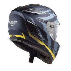 LS2 CHALLENGER C KARBON  FLAMES SİYAH-KARBON-SARI KASK SIYAH/SARI - S