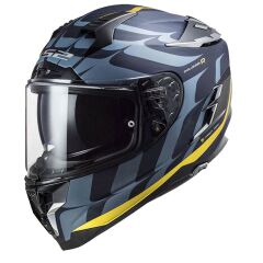 LS2 CHALLENGER C KARBON  FLAMES SİYAH-KARBON-SARI KASK SIYAH/SARI - XL