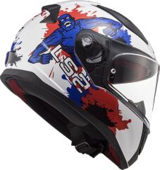 LS2 RAPID MINI MONSTER BEYAZ-MAVİ ÇOCUK KASK BEYAZ - S