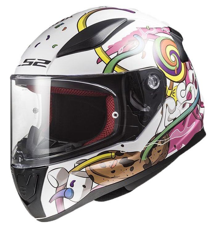 LS2 RAPID MINI CRAZY POP BEYAZ-PEMBE ÇOCUK KASK BEYAZ/PEMBE - S