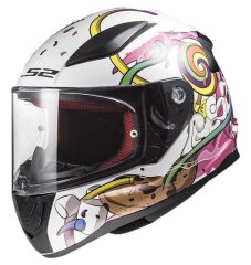LS2 RAPID MINI CRAZY POP BEYAZ-PEMBE ÇOCUK KASK BEYAZ/PEMBE - S