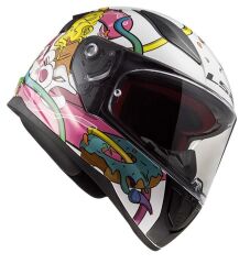 LS2 RAPID MINI CRAZY POP BEYAZ-PEMBE ÇOCUK KASK BEYAZ/PEMBE - S