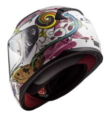 LS2 RAPID MINI CRAZY POP BEYAZ-PEMBE ÇOCUK KASK BEYAZ/PEMBE - M