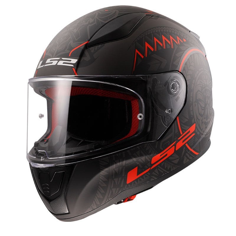 LS2 RAPID TAKAROA MAT SİYAH-KIRMIZI KASK
