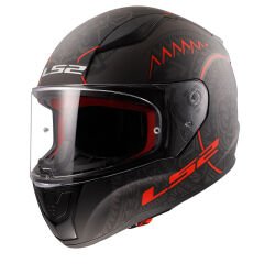 LS2 RAPID TAKAROA MAT SİYAH-KIRMIZI KASK