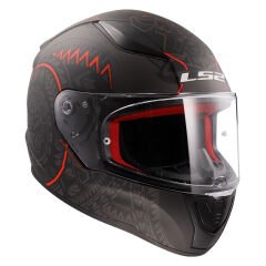 LS2 RAPID TAKAROA MAT SİYAH-KIRMIZI KASK