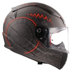 LS2 RAPID TAKAROA MAT SİYAH-KIRMIZI KASK
