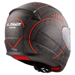 LS2 RAPID TAKAROA MAT SİYAH-KIRMIZI KASK