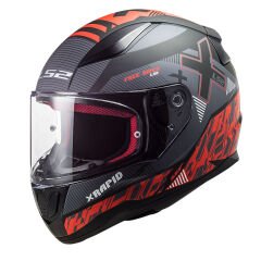 LS2 RAPID XTREET MAT SİYAH-KIRMIZI KASK