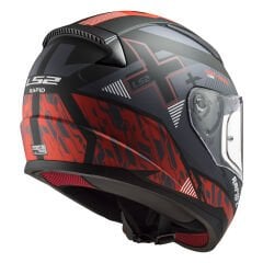 LS2 RAPID XTREET MAT SİYAH-KIRMIZI KASK