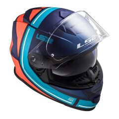 LS2 STORM 2 SLANT MAT MAVİ-TURUNCU KASK MAT MAVI - XS