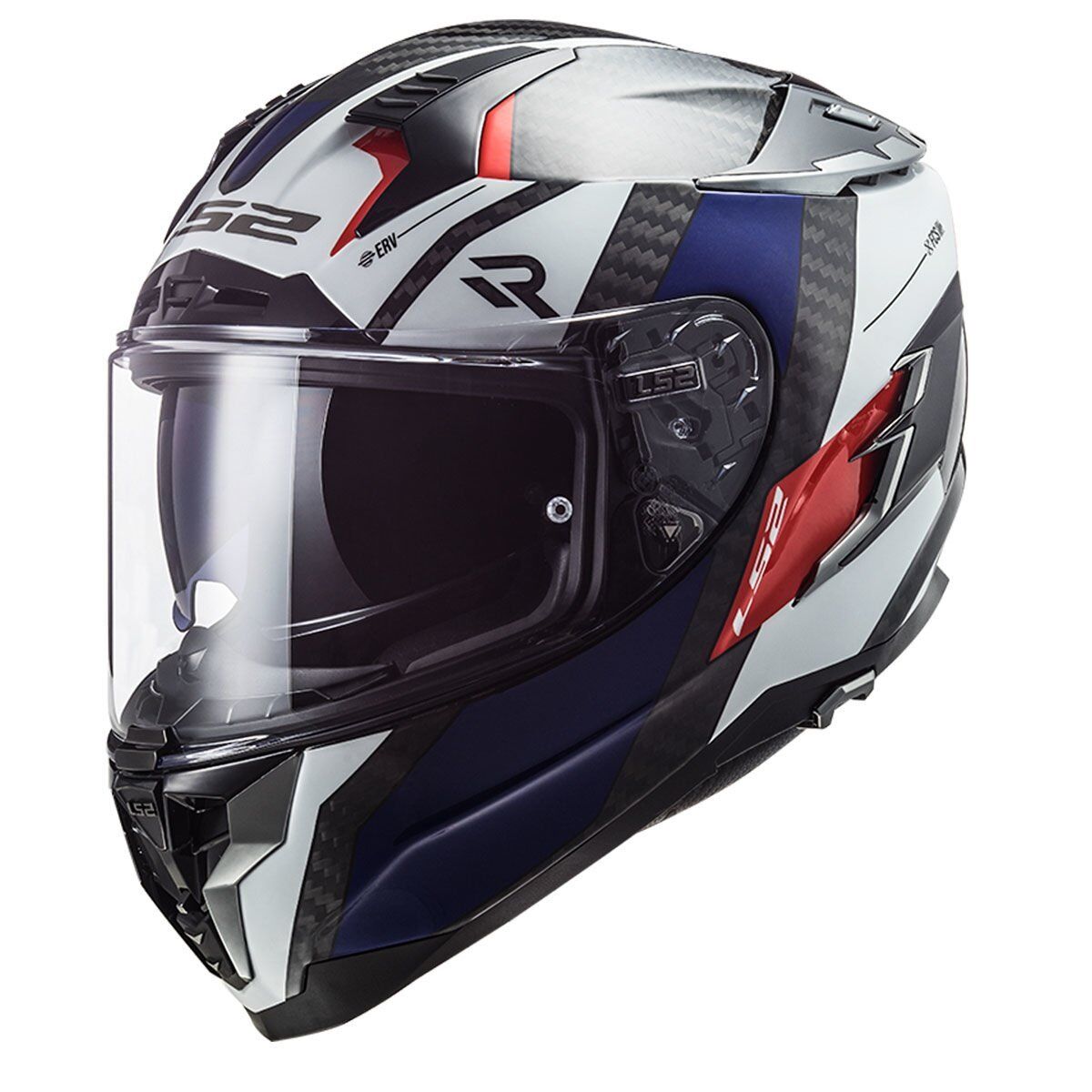 LS2 CHALLENGER C KARBON ALLOY BEYAZ-MAVİ-KIRMIZI KASK MAVI/KIRMIZI - M