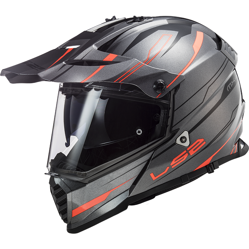 LS2 PIONEER EVO KNIGHT TITANIUM-TURUNCU KASK TURUNCU - XXL