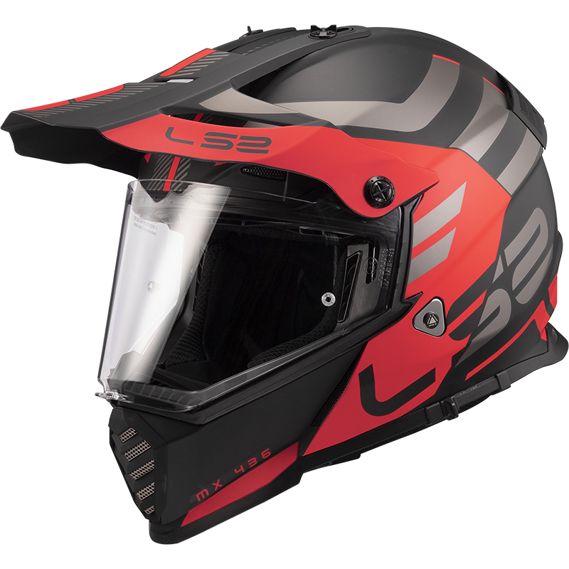 LS2 PIONEER EVO ADVENTURER MAT SİYAH-KIRMIZI KASK MAT SIYAH-KIRMIZI - S
