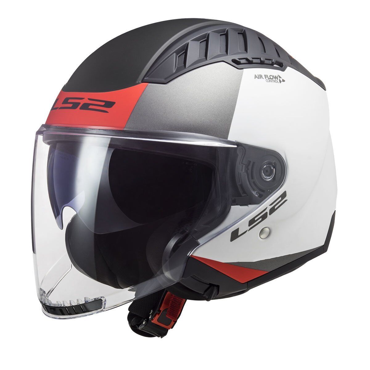 LS2 COPTER 2 URBANE MAT BEYAZ-KIRMIZI KASK BEYAZ-KIRMIZI - XS