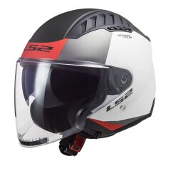 LS2 COPTER 2 URBANE MAT BEYAZ-KIRMIZI KASK BEYAZ-KIRMIZI - XS
