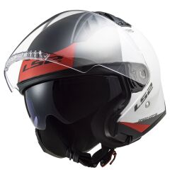 LS2 COPTER 2 URBANE MAT BEYAZ-KIRMIZI KASK BEYAZ-KIRMIZI - XS