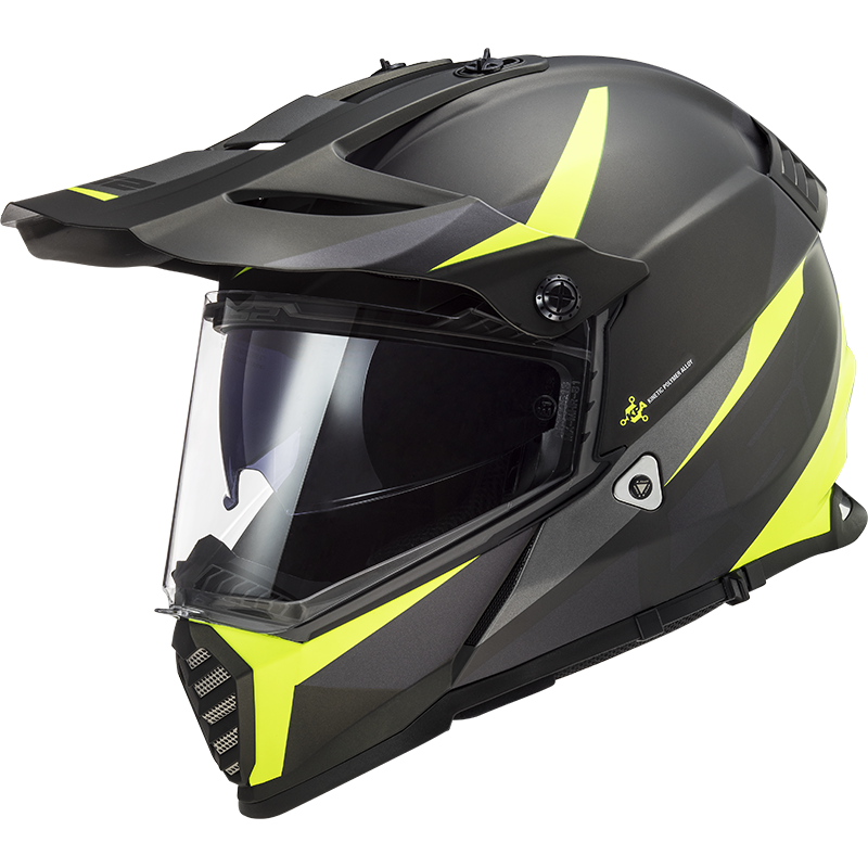 LS2 PIONEER EVO ROUTER MAT SİYAH-NEON SARI KASK MAT SIYAH-NEON SARI - L