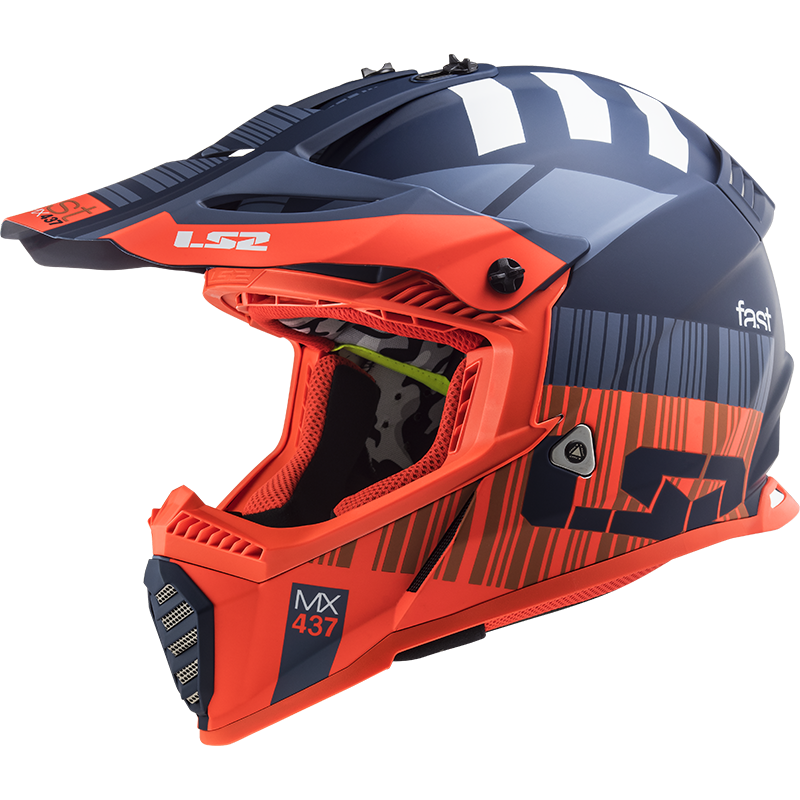 LS2 FAST EVO XCODE MAT TURUNCU-MAVİ KASK MAT TURUNCU - L