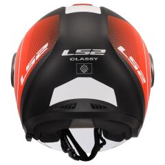 LS2 CLASSY DISKO MAT SİYAH-KIRMIZI-BEYAZ KASK MAT SIYAH-KIRMIZI - S