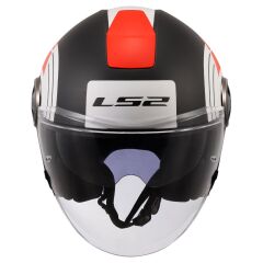 LS2 CLASSY DISKO MAT SİYAH-KIRMIZI-BEYAZ KASK MAT SIYAH-KIRMIZI - XXL