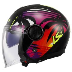 LS2 CLASSY PALM SİYAH KASK SIYAH - L