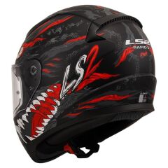 LS2 RAPID 2 KAIJU MAT SİYAH-KIRMIZI-BEYAZ KASK MAT SIYAH-KIRMIZI - XXL