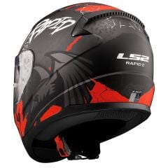 LS2 RAPID 2 RAVEN MAT SİYAH-BEYAZ-KIRMIZI KASK MAT SIYAH-KIRMIZI - XL