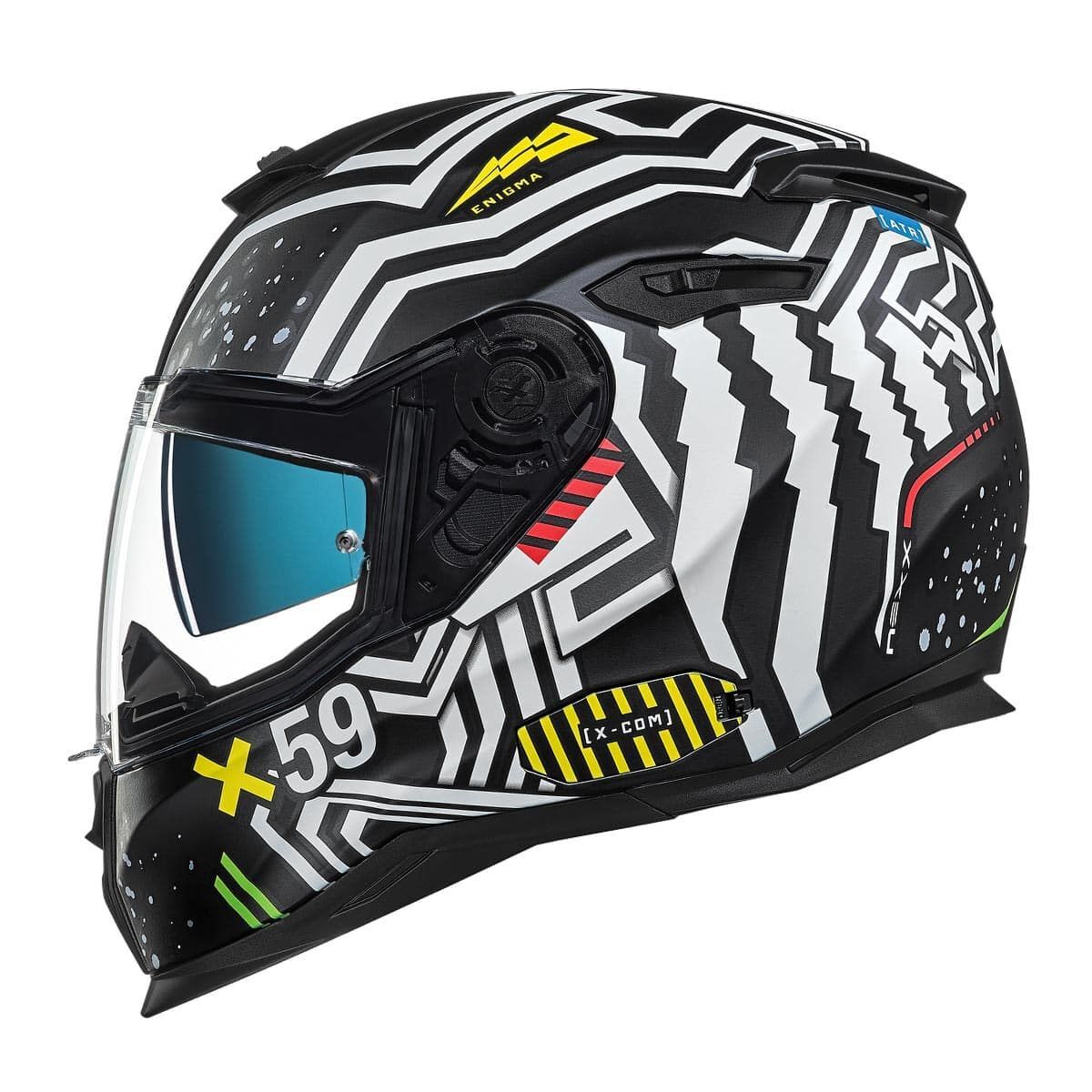 NEXX SX.100 ENIGMA MAT SİYAH-BEYAZ KASK MAT SIYAH - L
