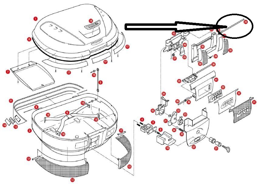 GIVI Z297 ÇANTA PİMİ 140MM E52-E35