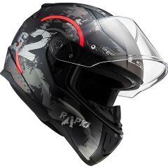 LS2 RAPID 2 CIRCLE MAT SİYAH-KIRMIZI KASK MAT SIYAH-KIRMIZI - XS