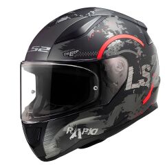 LS2 RAPID 2 CIRCLE MAT SİYAH-KIRMIZI KASK MAT SIYAH-KIRMIZI - L