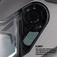 NEXX Y.100 B-SIDE MAT SİYAH-GRİ KASK