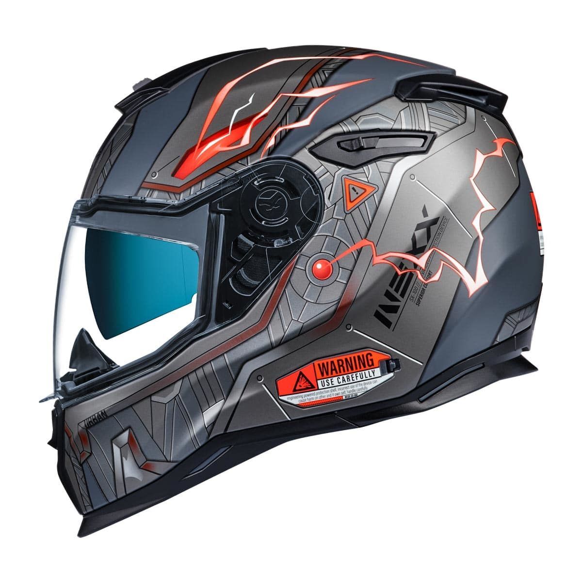 NEXX SX.100 GIGABOT MAT GRİ-KIRMIZI KASK GRI - XL