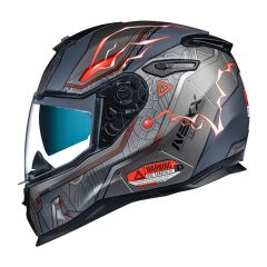 NEXX SX.100 GIGABOT MAT GRİ-KIRMIZI KASK GRI - XXL