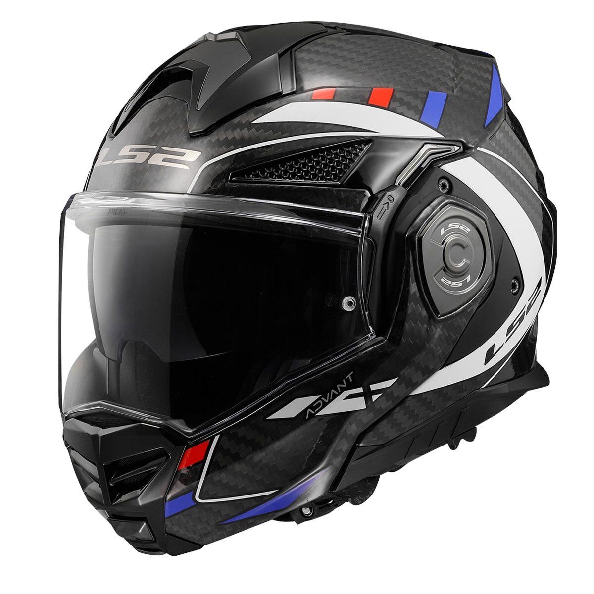 LS2 ADVANT X CARBON FUTURE BEYAZ-MAVİ-KIRMIZI KASK BEYAZ - S