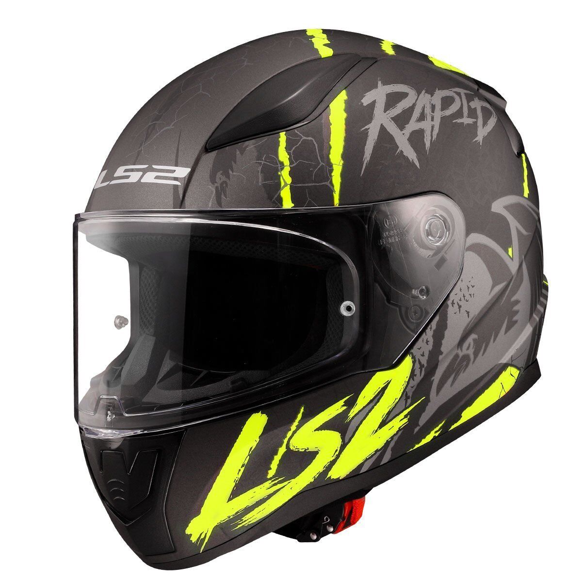 LS2 RAPID 2 RAVEN MAT SİYAH-GRİ-NEON SARI KASK MAT SIYAH-NEON SARI - 3XL