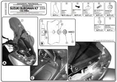 GIVI D267KIT SUZUKI BURGMAN 125-200 ABS (14-23) RÜZGAR SİPERLİK BAĞLANTI