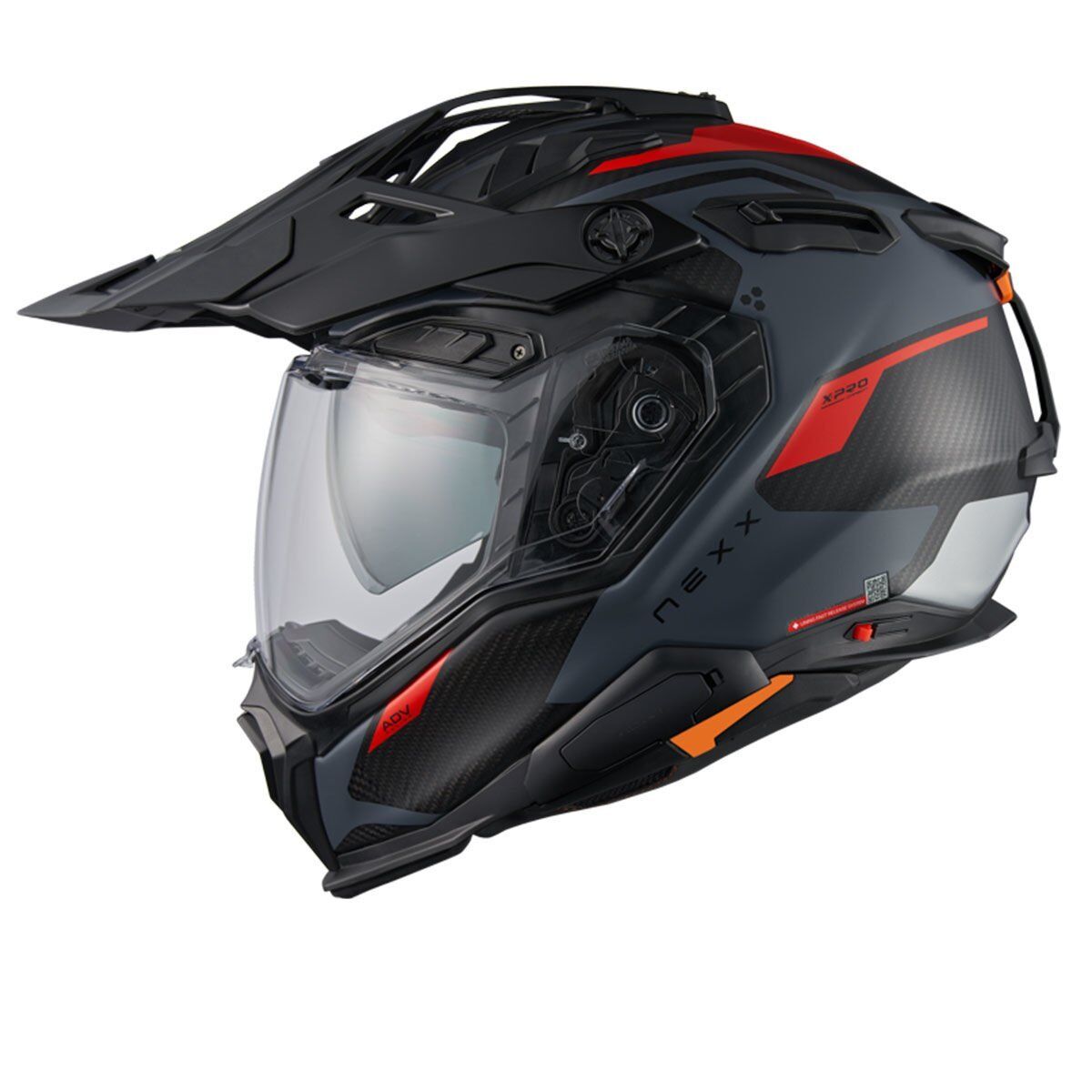 NEXX X.WED 3 KEYO KARBON MAT GRİ-KIRMIZI KASK