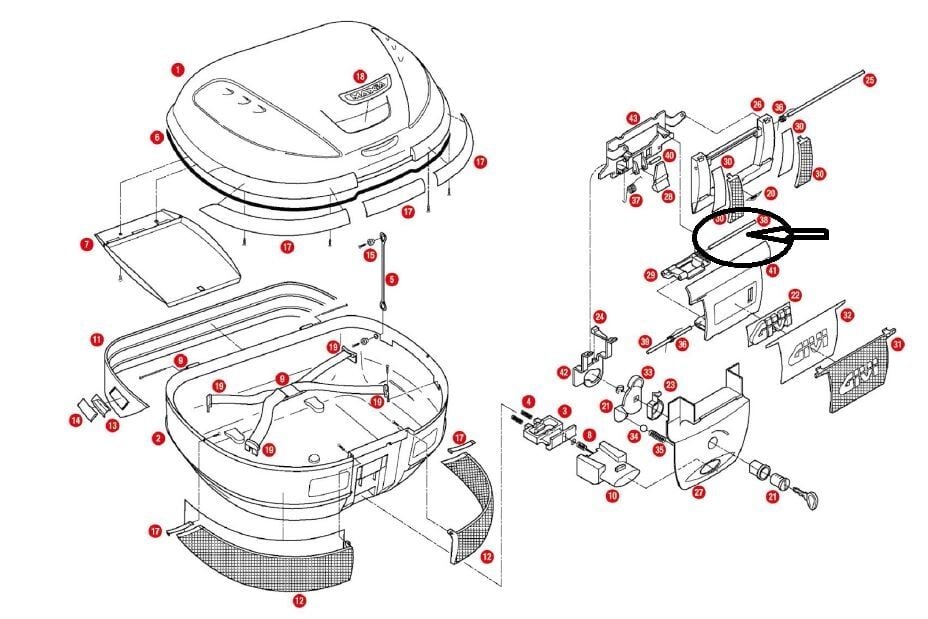 GIVI Z721R ÇANTA PİMİ 85MM V46-V35-E52-E470-E450-E370-E340-E260-E350-TRK33