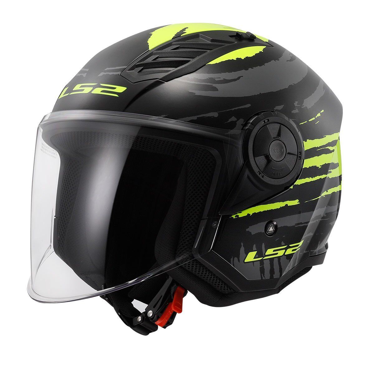 LS2 AIRFLOW 2 BRUSH SİYAH-NEON SARI KASK NEON SARI - M