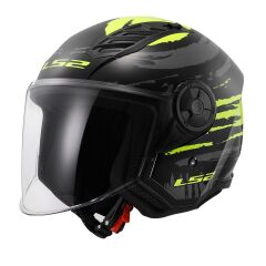 LS2 AIRFLOW 2 BRUSH SİYAH-NEON SARI KASK NEON SARI - XL